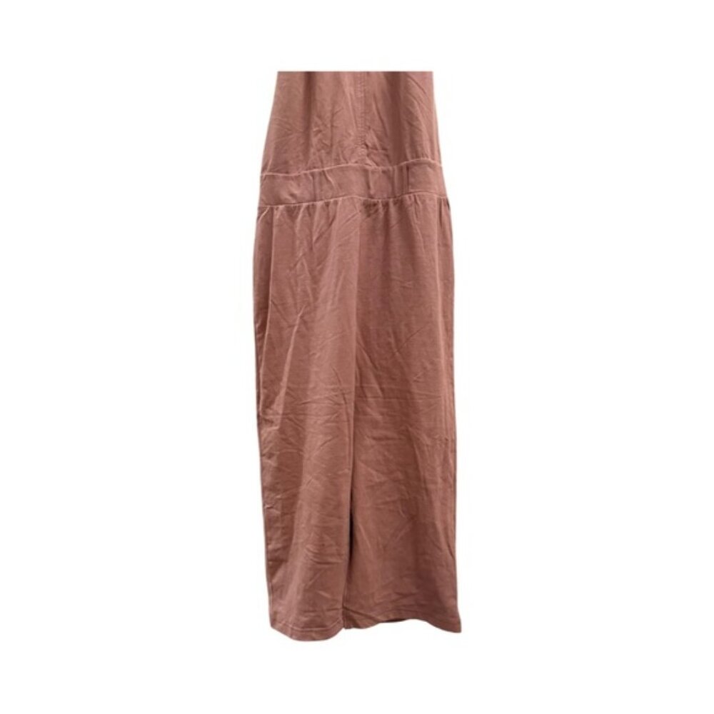 FP Beach Halter Maxi Dress – Boho Backless V-Neck in Rose & Cocoa | M - Picture 7 of 8